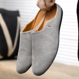 Office Casual Soft Bot Mule Slippers Men's Large Size Slip-On Clog Sle Breathable Flat Heel PU Leather Men oes