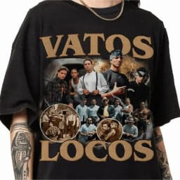 90S Vintage Tops Blood in Blood Out Datos Locos Forever Graphic Tee Chicano Streetwear Casual Loose Print T Shirts Unisex