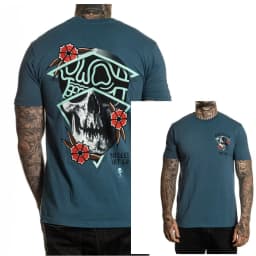 Sullen Art Collective Rigoni Skull Blue Premium Fit Mens T-Shirt Tattoo High-end Luxury Unisex Style Both of Men and Women