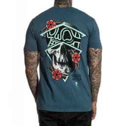Sullen Art Collective Rigoni Skull Blue Premium Fit Mens T-Shirt Tattoo High-end Luxury Unisex Style Both of Men and Women