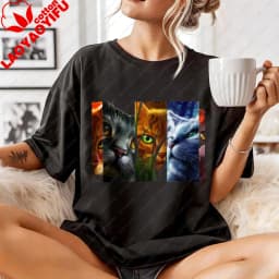 Warrior Cats Art Print Unisex Cotton T Shirt Fashion Casual Summer Top For Men Womenasual Crew Neck Short Sleeve Cotton