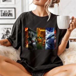 Warrior Cats Art Print Unisex Cotton T Shirt Fashion Casual Summer Top For Men Womenasual Crew Neck Short Sleeve Cotton
