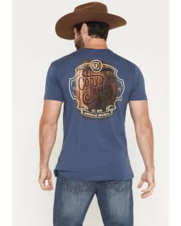Cody James Men's Whiskey Barrel Logo Short Sleeve Graphic T-Shirt High-end Luxury Unisex Style Both of Men and Women