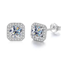 JoiasHome 925 Sterling Silver D Color VVS Moissanite Stud Earrings Women Luxury Fine Jewelry