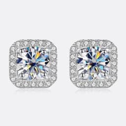 JoiasHome 925 Sterling Silver D Color VVS Moissanite Stud Earrings Women Luxury Fine Jewelry