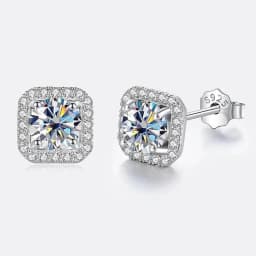 JoiasHome 925 Sterling Silver D Color VVS Moissanite Stud Earrings Women Luxury Fine Jewelry