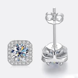 JoiasHome 925 Sterling Silver D Color VVS Moissanite Stud Earrings Women Luxury Fine Jewelry