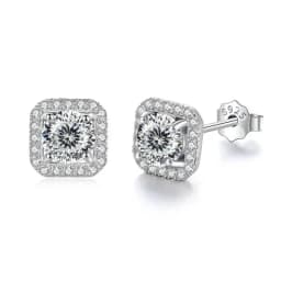 JoiasHome 925 Sterling Silver D Color VVS Moissanite Stud Earrings Women Luxury Fine Jewelry
