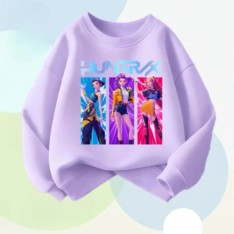 spring new style children's long sleeve tops K POP cartoon printed girls casual pullovers kids o neck sweatshirt breathable top