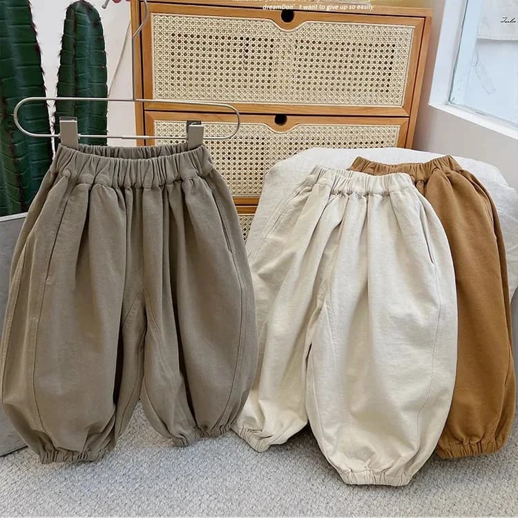 Kids Loose And Soft Lantern Trousers Spring And Autumn Children's Spring Wear Stylish And Fashionable Pants Forest Style