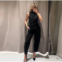 Women's Top 2026 Spring New Black Sleeveless Rope Knot Decorative Slim Fit Top Vest Unique Fashion Cool Trendy