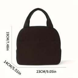 Reusable Thermal Insulated Bento Bag Embroidery Portable Corduroy Lunch Bag for Kid Ideal for Go To School/Travel Work Trips