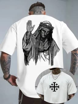 Men's Cotton T-Shirt European Size Baldwin of Jerusalem _Leper King_ Crusader Round Neck Short Sleeve Print Casual Top 2026