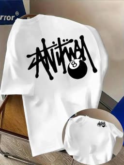 2026 New hot item 100cotton unisex shirt billiards “8” graphics Luxury Clothing Brand spring summer Men's Women's O-neck Tshirt