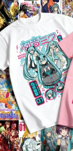 Adult and Children's Hatsune Miku Multi-form Character Collage Pure Cotton Subculture Personalized T-shirt