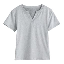 Korean Minimalist Slim Fit Versatile Layering Tops 2026 Summer Trendy Solid V-Neck Short Sleeve Tees Women T-Shirt