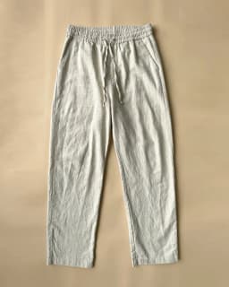 Men's Cotton Linen Solid Color Casual Pants with Elastic Waist Street Wear Jogging Loose Sports Pants