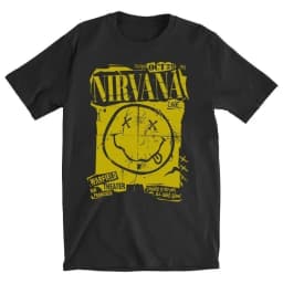 Nirvana Punk Rock Oversized American Street Style Graffiti Smiling Face White T-shirt