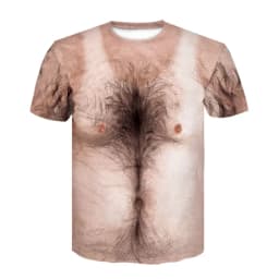 Funny Hairy Chest Graphic T Shirt Men 3d Printed Muscle Fake Abs Short Sleeve T-shirt Summer Spring Cosplay Costume Tee Shirts