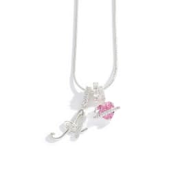 Women's A-Z Initial Letter Pendant Necklace Snake Chain Initial Alphabet CZ Pink Heart Necklace Adjustable Size Hypoallergenic
