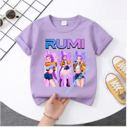 2026 Hot Movie Soft Cotton Baby Girls T Shirt Children's Clothing KPop Demon Hunters Fans Gifts Kids Clothes Fashion Casual Tops