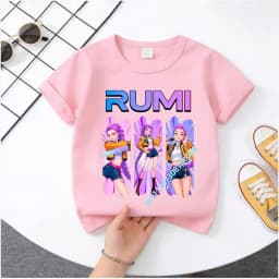 2026 Hot Movie Soft Cotton Baby Girls T Shirt Children's Clothing KPop Demon Hunters Fans Gifts Kids Clothes Fashion Casual Tops