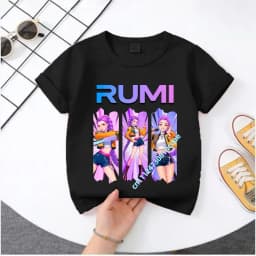 2026 Hot Movie Soft Cotton Baby Girls T Shirt Children's Clothing KPop Demon Hunters Fans Gifts Kids Clothes Fashion Casual Tops