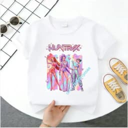 2026 Hot Movie Soft Cotton Baby Girls T Shirt Children's Clothing KPop Demon Hunters Fans Gifts Kids Clothes Fashion Casual Tops