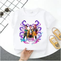 2026 Hot Movie Soft Cotton Baby Girls T Shirt Children's Clothing KPop Demon Hunters Fans Gifts Kids Clothes Fashion Casual Tops
