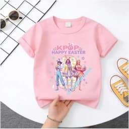 2026 Hot Movie Soft Cotton Baby Girls T Shirt Children's Clothing KPop Demon Hunters Fans Gifts Kids Clothes Fashion Casual Tops