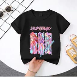 2026 Hot Movie Soft Cotton Baby Girls T Shirt Children's Clothing KPop Demon Hunters Fans Gifts Kids Clothes Fashion Casual Tops