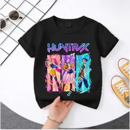 2026 Hot Movie Soft Cotton Baby Girls T Shirt Children's Clothing KPop Demon Hunters Fans Gifts Kids Clothes Fashion Casual Tops