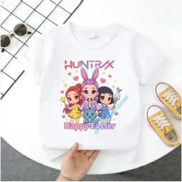 2026 Hot Movie Soft Cotton Baby Girls T Shirt Children's Clothing KPop Demon Hunters Fans Gifts Kids Clothes Fashion Casual Tops