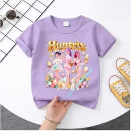2026 Hot Movie Soft Cotton Baby Girls T Shirt Children's Clothing KPop Demon Hunters Fans Gifts Kids Clothes Fashion Casual Tops