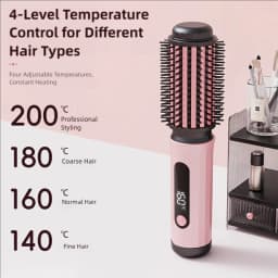 TINSOL Negative Ion Hot Air Brush Professional Styling Tool Multi-Functional Heated Curling and Straightening Brush