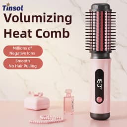 TINSOL Negative Ion Hot Air Brush Professional Styling Tool Multi-Functional Heated Curling and Straightening Brush