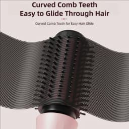 TINSOL Negative Ion Hot Air Brush Professional Styling Tool Multi-Functional Heated Curling and Straightening Brush