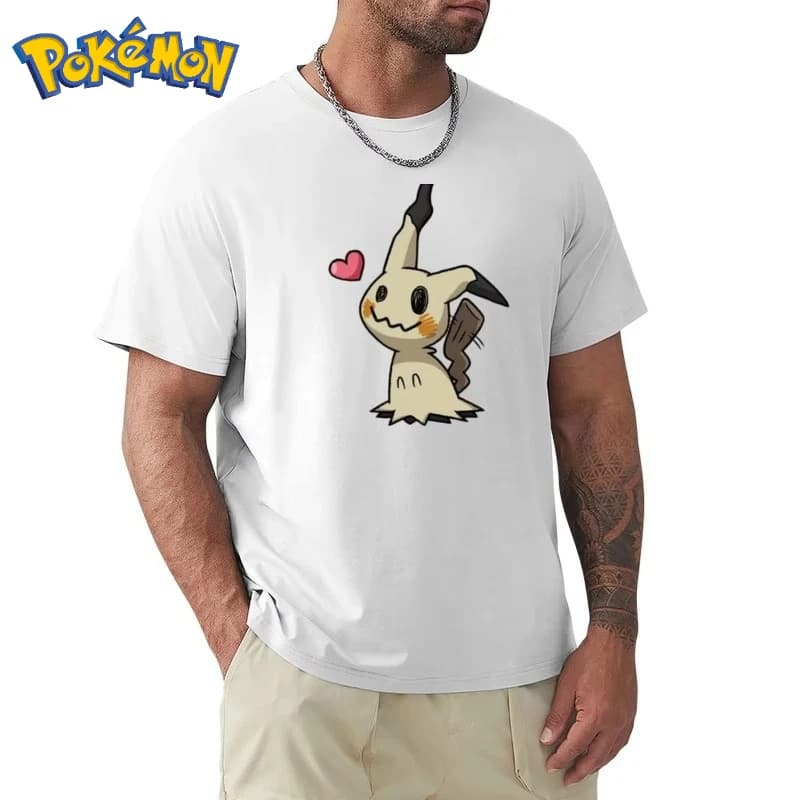 2026 Pokémon Pocket Game Mimikyu Cartoon Printed T-Shirt Men's and Women's Summer New Harajuku Loose Casual Short Sleeve Top