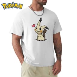 2026 Pokémon Pocket Game Mimikyu Cartoon Printed T-Shirt Men's and Women's Summer New Harajuku Loose Casual Short Sleeve Top