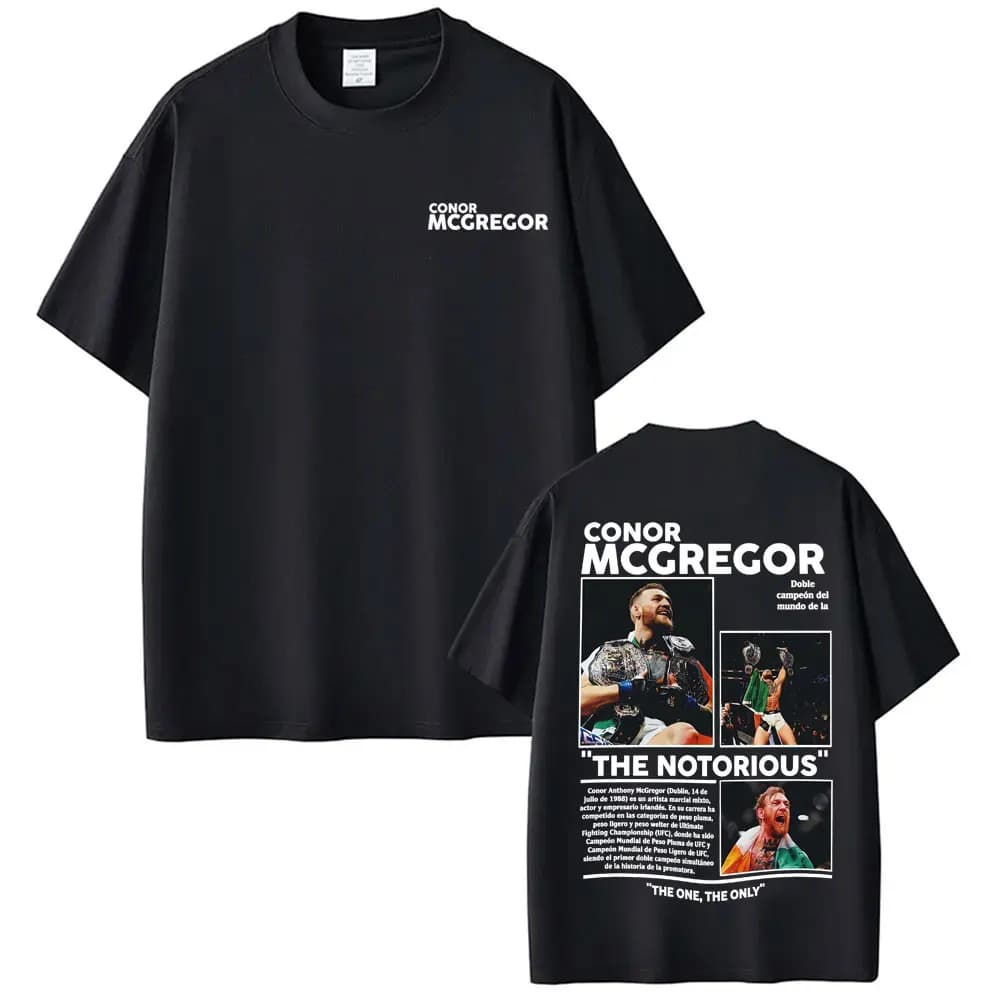 Conor Mcgregor The Notorious Merch T Shirts Men's Clothes Harajuku Cool High Street T-shirts 100% Cotton Loose Oversized T Shirt