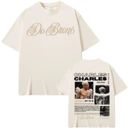 Charles Oliveira Do Bronx Print T-shirts Men Women Fashion Vintage Classic T Shirt High Quality Cotton Casual T-shirt Streetwear