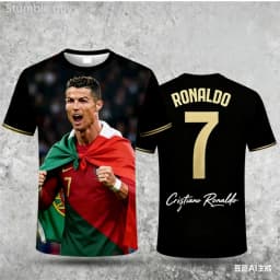 Men's Summer Outdoor Sportswear Ronaldo #7 T-shirt Quick Dry Breathable Jersey Kids Boys Clothes