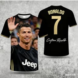 Men's Summer Outdoor Sportswear Ronaldo #7 T-shirt Quick Dry Breathable Jersey Kids Boys Clothes