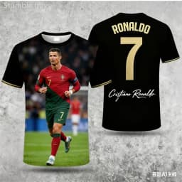 Men's Summer Outdoor Sportswear Ronaldo #7 T-shirt Quick Dry Breathable Jersey Kids Boys Clothes
