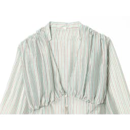 Women's Striped Shirt wirh Fit Waist Spring Summer V Neck Long Sleeve Button Women Shirts Female Chic Tops