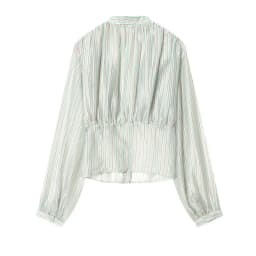 Women's Striped Shirt wirh Fit Waist Spring Summer V Neck Long Sleeve Button Women Shirts Female Chic Tops