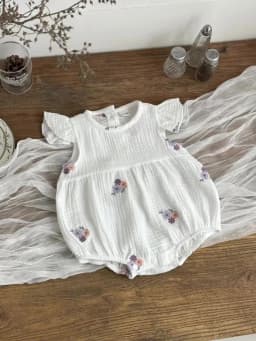 Baby Girls Summer Short Sleeve Round Neck Solid Color For Newborn Casual Jumpsuit Suitable for Babies Aged 0-18 Months