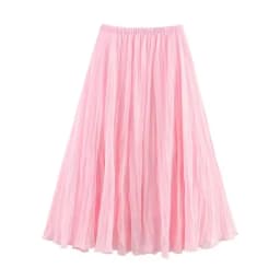 HH Women Multi Color Pleated Skirt Elastic Waist A Line Long Skirt For Summer Casual Beach Vacation Daily Outfits