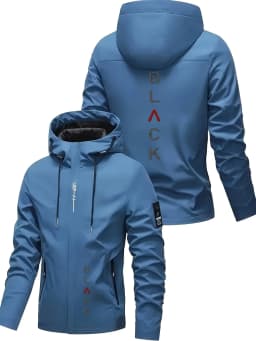 Men'S All-Season Heavy-Duty Motorcycle Jacket - Full-Zip Windproof Hooded Jacket,Commuting, Travel, Outdoor Activities