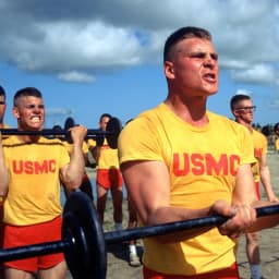 USMC Physical Training Printed Loose Large-Sized Short-Sleeved Casual Military Fan Cotton T-Shirt